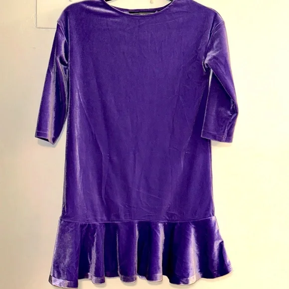 lands end purple dress Lands' End Short Sleeve Cotton Modal Wrap Mini Dress in Purple